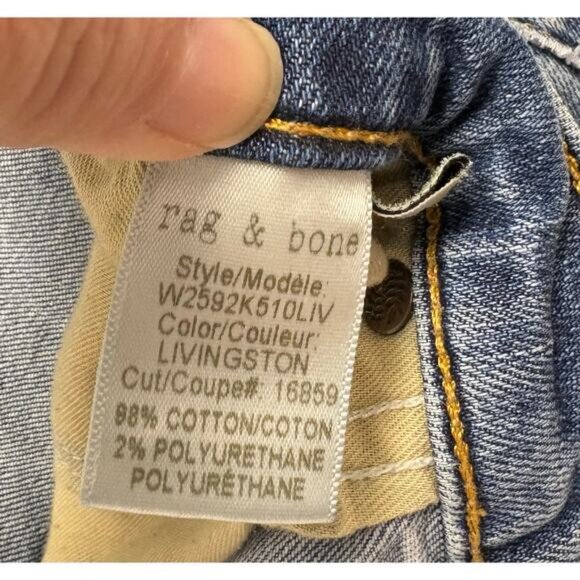 Rag & Bone Jeans, DRE Capri, Medium Wash, Frayed Hem, Skinny, Women's Size 27 - Picture 4 of 9